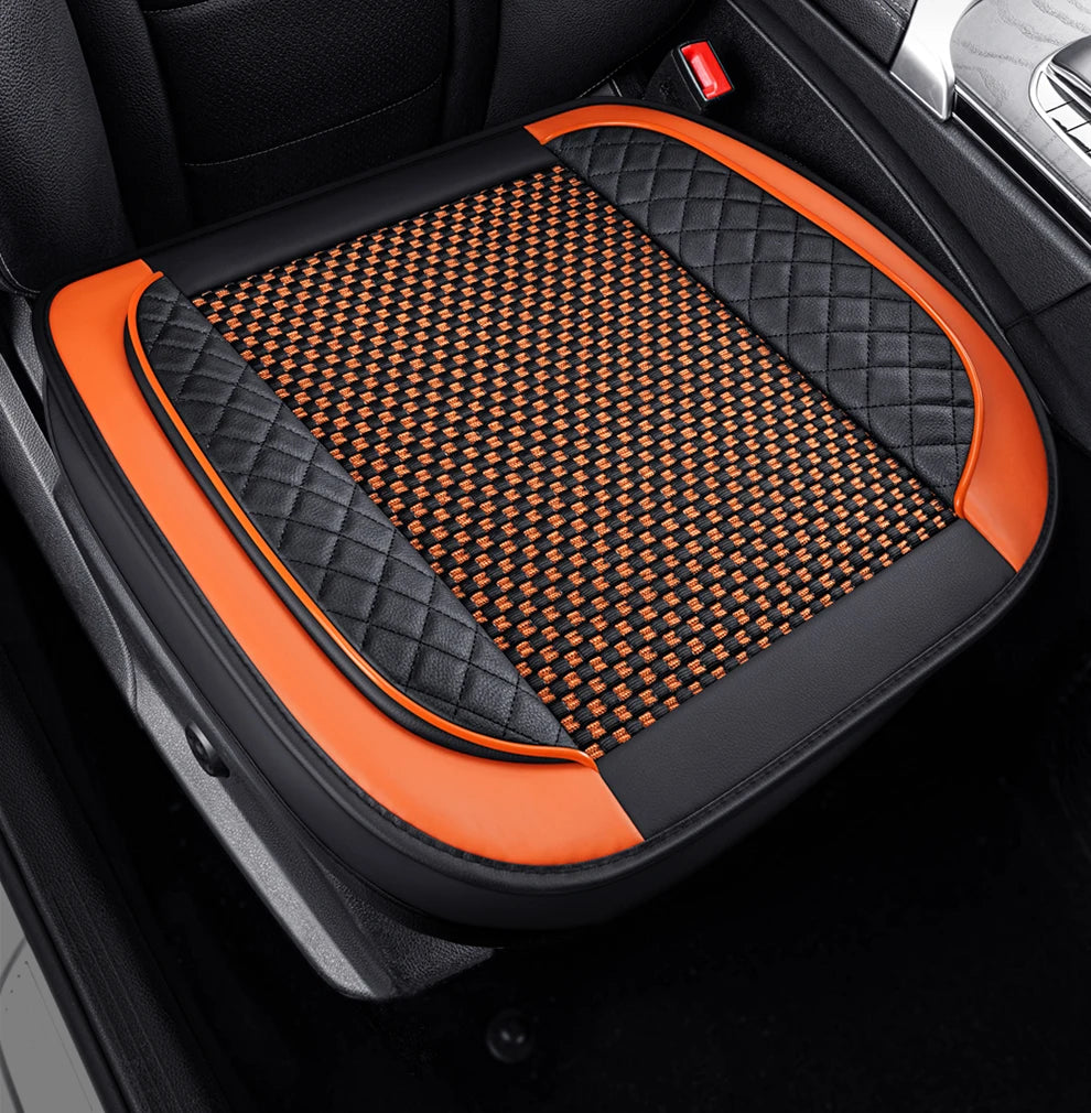 Universal Car Seat Cover Ice Silk + PU Leather Seat Anti-slip Protection Cushion Luxury Seat Decoration Styling Accessories