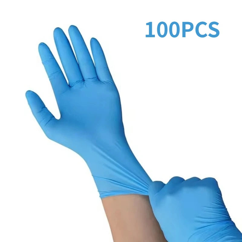 Disposable Blue Nitrile Gloves for Kitchen Cleaning Dishwashing Hairdressing Manicure Waterproof Household Tools Latex Free