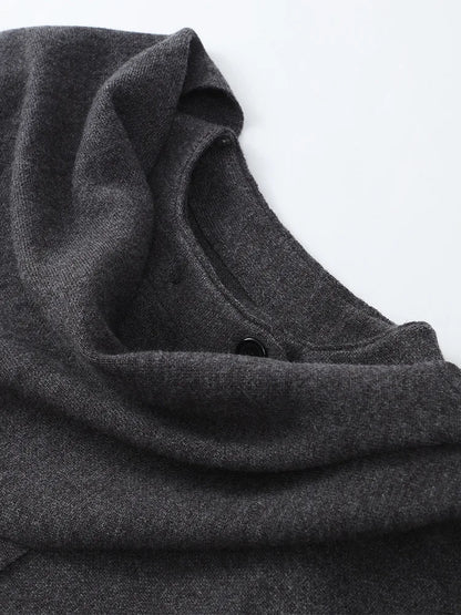 Knitted Short Coat Jacket Shawl Fashion Loose Casual Sleeved Coat Autumn Lady Cape Scarf Collar Outwear Pullover Sweater