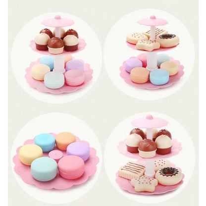 Children Imitate Kitchen Food Toys Birthday Cake Egg Tower Cooking Utensils Steak Fried Eggs Hot Dogs House Games Holiday Gifts