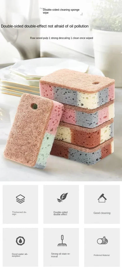 Cleaning Tools 5/10/20 Pieces Dishwashing Sponge Wood Pulp Cotton Color Magic Cleaning Sponge Pot Brush Kitchen Washing Tools
