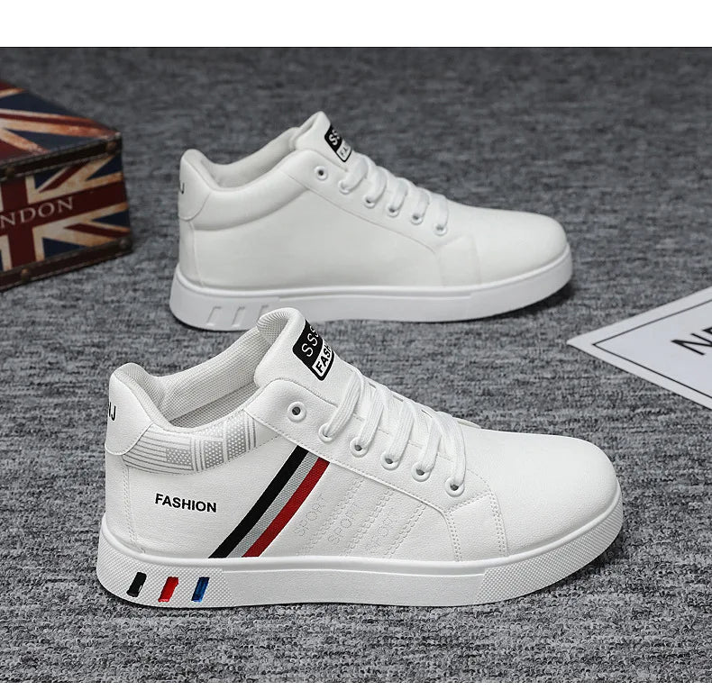 Men's Boots Spring Autumn Men High Top Ankle Boots White Breathable Men's Casual Shoes for Men Sneakers Platform New Men's Boots