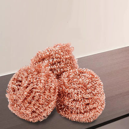 Kitchen Cleaning Tools 3x Copper Metal Wire Sponge Ball Iron Tip Nozzle Cleaner Slag Remover Tool Cooper Coated Scourers