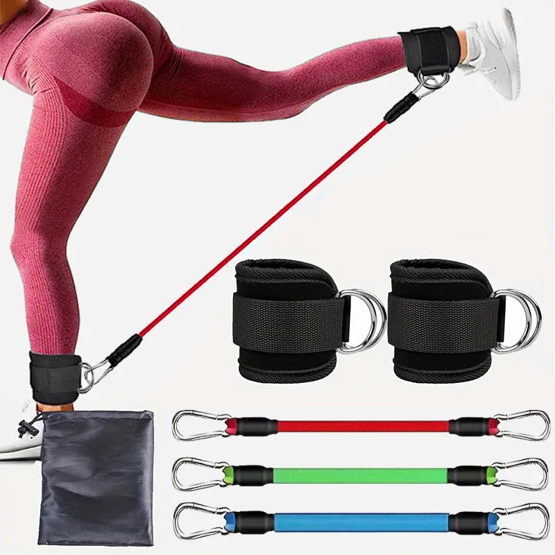 Ankle Straps Resistance Bands Set Fitness Workout Exercise Equipments Ankle Weights Yoga Elastic Fitness Band For Gym Man Woman