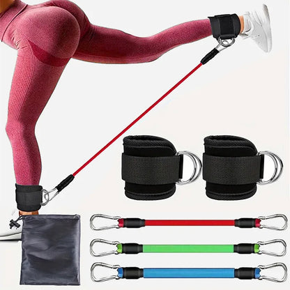 Ankle Straps Resistance Bands Set Fitness Workout Exercise Equipments Ankle Weights Yoga Elastic Fitness Band For Gym Man Woman
