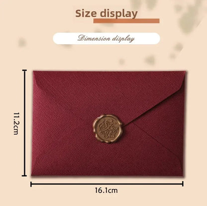 10pcs Window Envelopes for Letters DIY Handmade Gift Packaging Bag Wedding Party Invitation Card Cover Linen Texture Envelopes