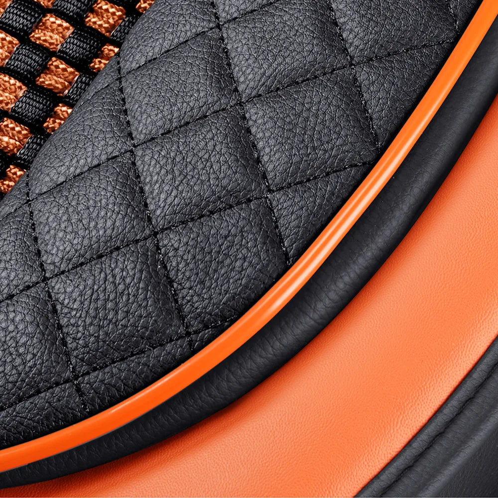 Universal Car Seat Cover Ice Silk + PU Leather Seat Anti-slip Protection Cushion Luxury Seat Decoration Styling Accessories