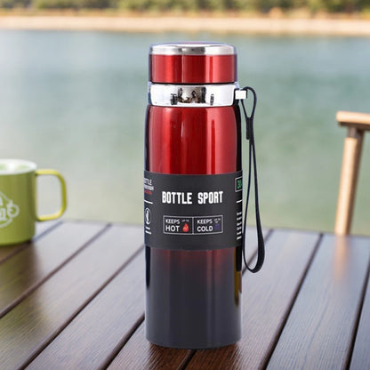 1L Insulated Thermal Cup with Handle Keep Cold and Hot Water Bottle Stainless Steel Vacuum Flasks Thermos Bottle for Outdoor Spo