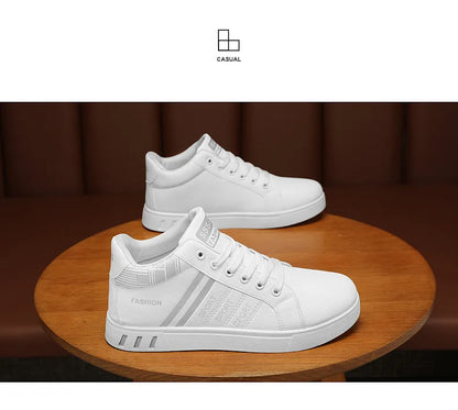 Men's Boots Spring Autumn Men High Top Ankle Boots White Breathable Men's Casual Shoes for Men Sneakers Platform New Men's Boots