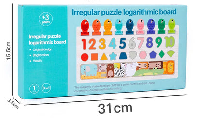 Montessori Wooden Toys Kids Busy Board Shape & Number Matching Digital Shape Educational Toys For Children Gifts