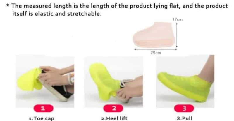 1 Pair Rubber Rain Boot Overshoes For Outdoor Use, Silicone Waterproof Shoe Covers, Rainy Day Shoe Cover, Reusable Non-Slip Rain