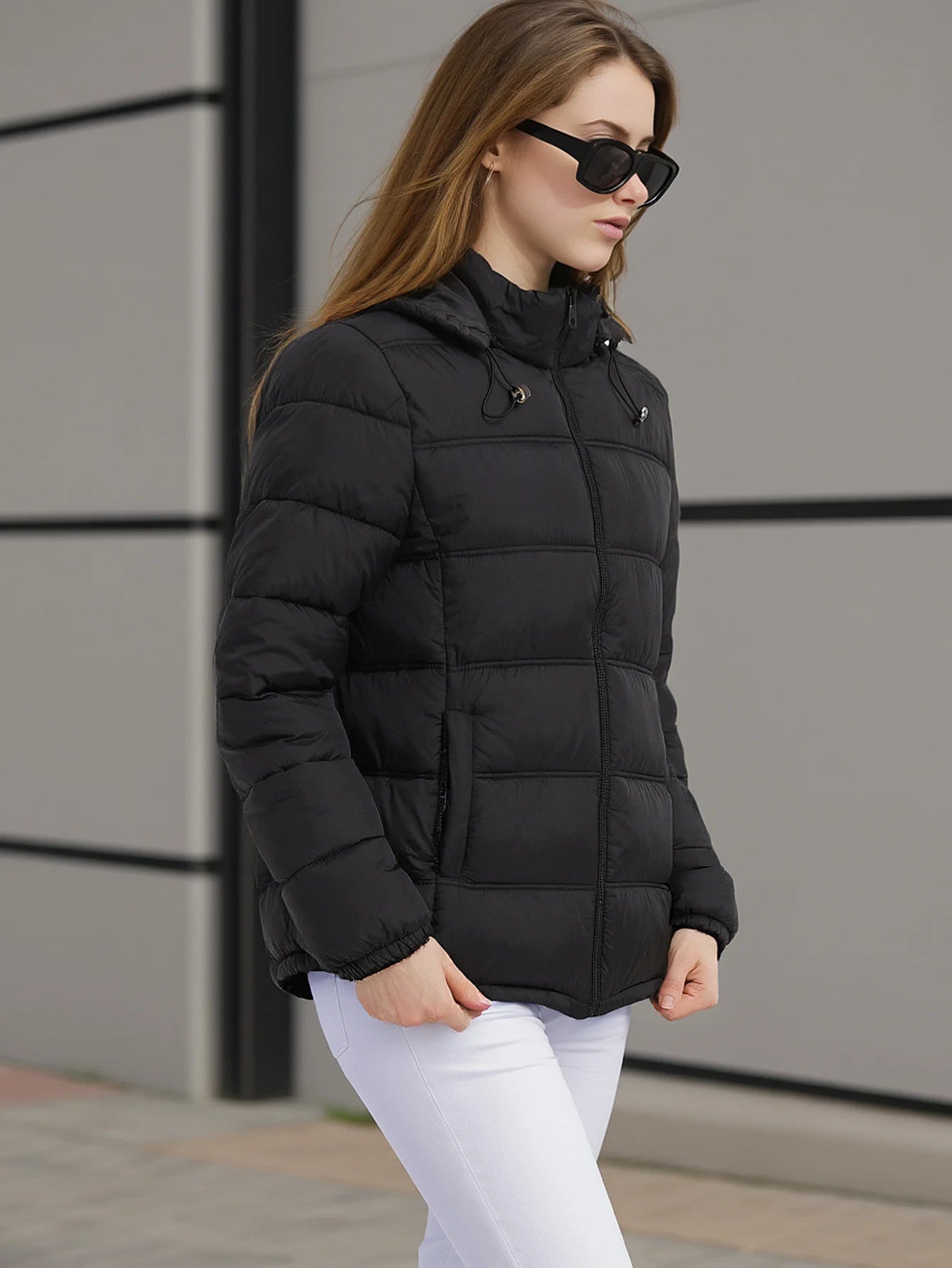 Women's Hooded Winter Coat & Thickened Zip-Up Spring Jacket
