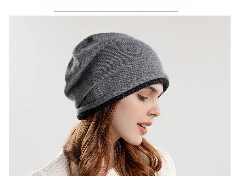 Winter Women Curled Knit Hat Fashion Cold Hat Warm Pile Hat Big Head Round Ear Protector Hat Puller Hat