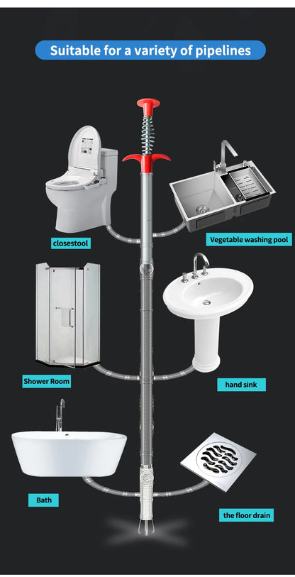 Plumbing Four-claw Hook Dredger Sewer Toilet Tool Manual Toilet Grab Hair Cleaning Clogging Household