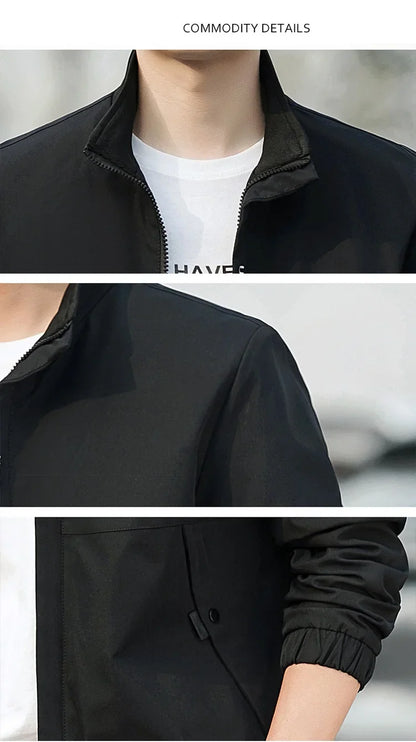 Men's Coat 2025 Spring Autumn Mens Jackets Hip Hop Street Thin Coat Sports Black Loose Windbreaker Men Clothing Men's Coat