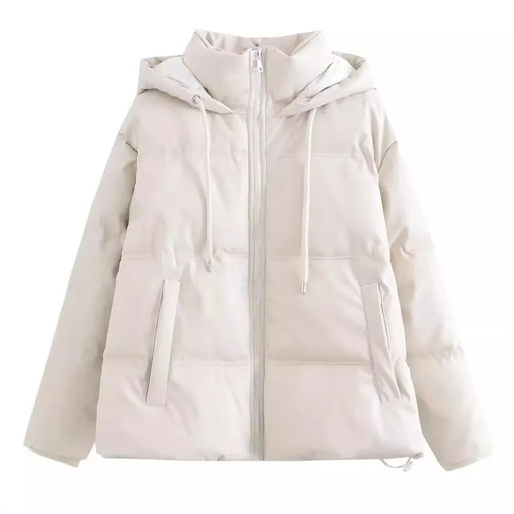 Women's Winter Cold Coat Promotion Women Elegant Hooded Anorak Cotton Jacket Warm Parkas Overcoat Female Black White Clothing