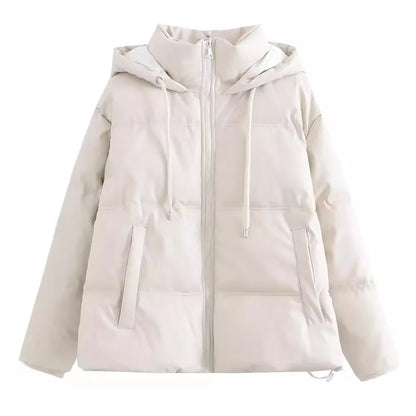Women's Winter Cold Coat Promotion Women Elegant Hooded Anorak Cotton Jacket Warm Parkas Overcoat Female Black White Clothing