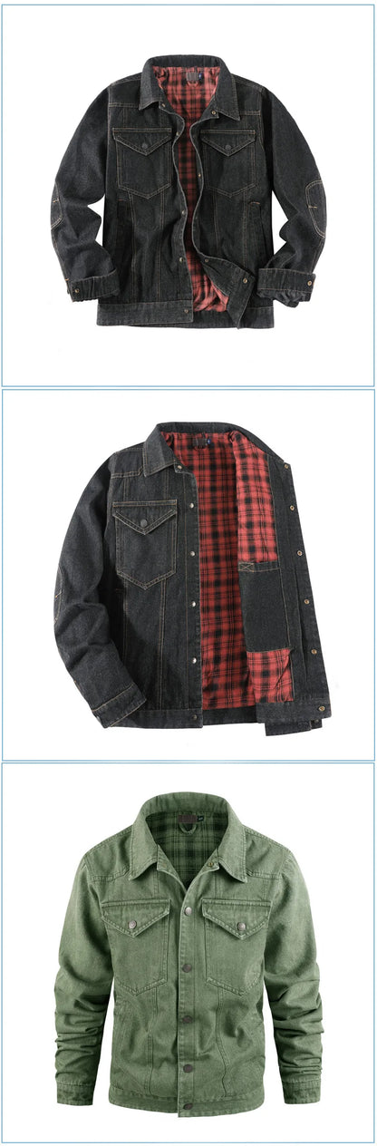 Men's Spring and Autumn Fashion Versatile Jacket Pure Cotton Casual Loose Collar Jacket High end Business workwear Top Coat