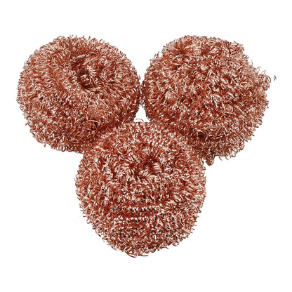 Kitchen Cleaning Tools 3x Copper Metal Wire Sponge Ball Iron Tip Nozzle Cleaner Slag Remover Tool Cooper Coated Scourers