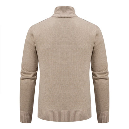 2025 Men's Knitted Sweater Coat Autumn Winter New Fashion Cashmere Padded Warm Casual