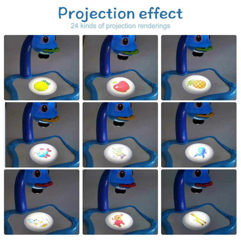 Kids Painting Board Desk Arts Crafts Educational Learning Paint Tools Toy for Girl,Children Led Projector Art Drawing Table Toys