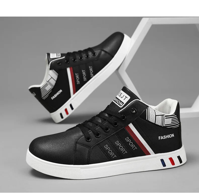 Men's Boots Spring Autumn Men High Top Ankle Boots White Breathable Men's Casual Shoes for Men Sneakers Platform New Men's Boots