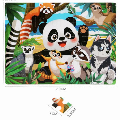 Children 40Piece Montessori Toys Wooden Puzzles Cartoon Animal/vehicle Intelligence Jigsaw 3d Puzzles Educational Toys