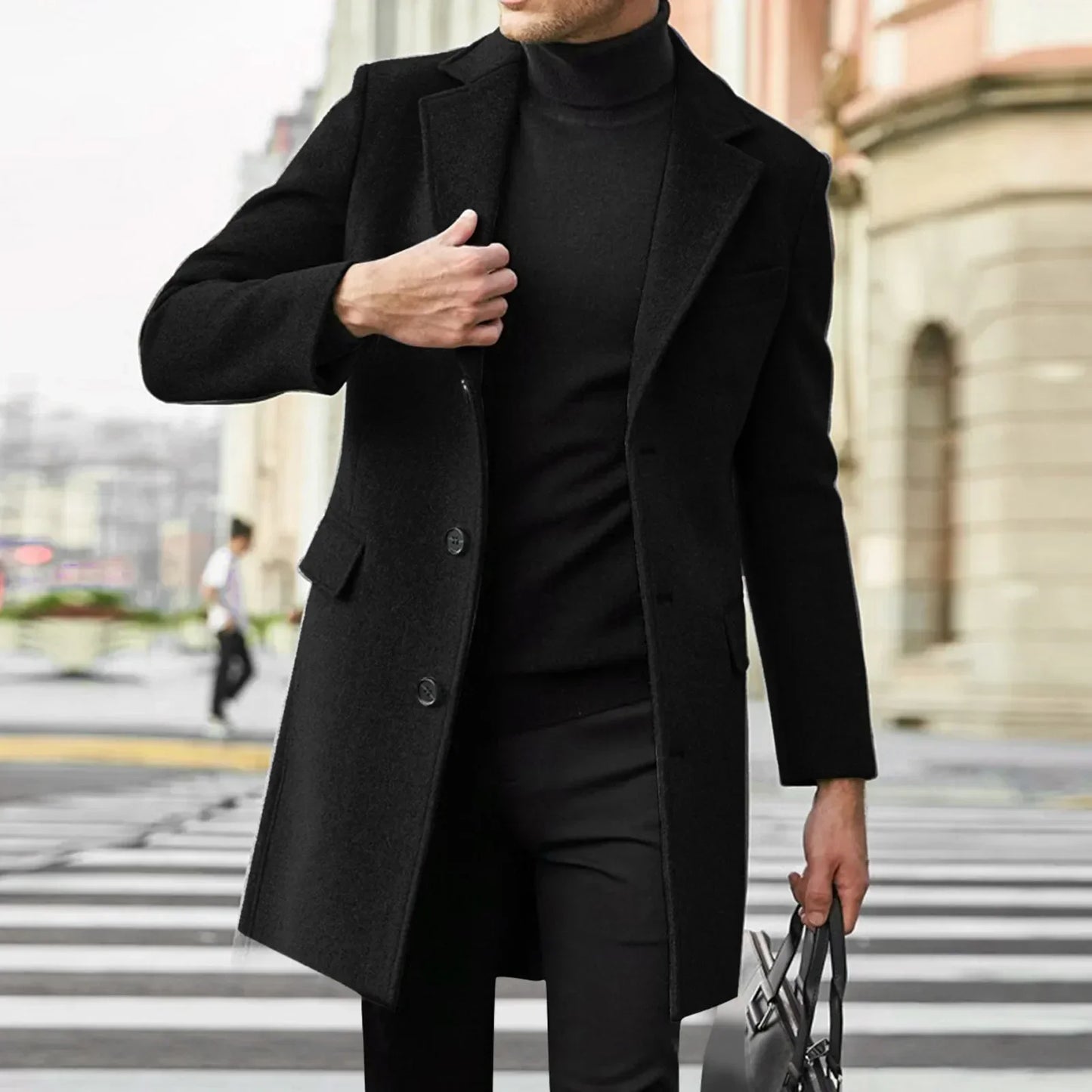 Men's Long Sleeve Plus Size Winter Coat Lapel Collar Padded Leather Jacket Vintage Thicken Coat Sheepskin Jacket Mens Topcoat
