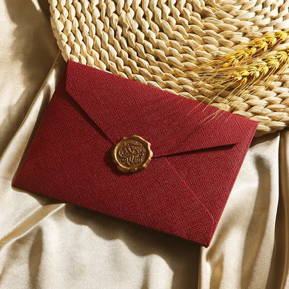 10pcs Window Envelopes for Letters DIY Handmade Gift Packaging Bag Wedding Party Invitation Card Cover Linen Texture Envelopes