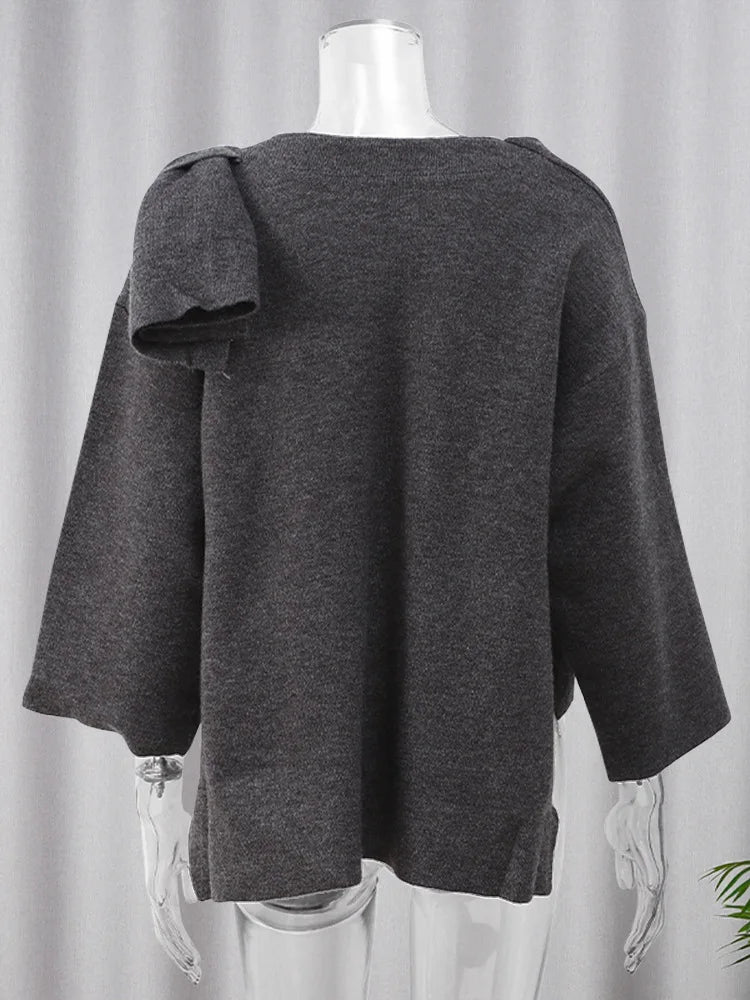 Knitted Short Coat Jacket Shawl Fashion Loose Casual Sleeved Coat Autumn Lady Cape Scarf Collar Outwear Pullover Sweater