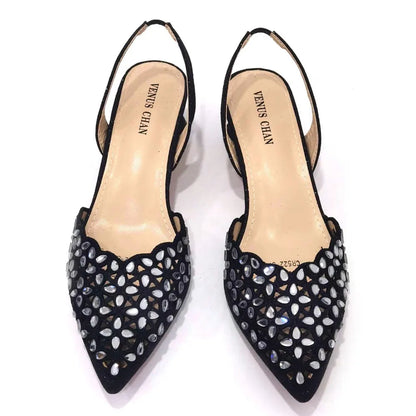 Ladies Italian High Heel and Bag Set Golden Color Italian Shoe with Matching Bag Set 2024 Nigerian Shoes and Bag Set for Party