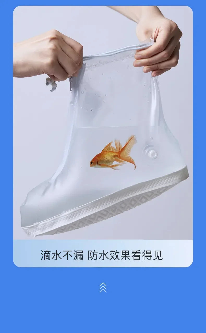 1 Pair Waterproof Shoe Covers Non-slip Reusable Rain Snow Boot Women Men PVC Outdoor Rainy Reusable Quality Non-slip Shoe Cover