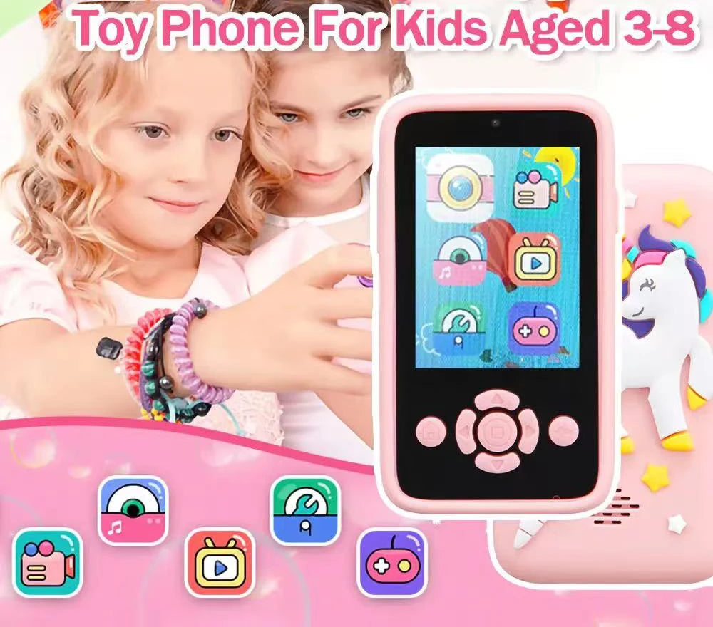 Children Phone Toys Camera Mp3 Music Player Puzzle Games Tooddler Educational Leaning Toys Kids for Girls Boys Birthday Gifts