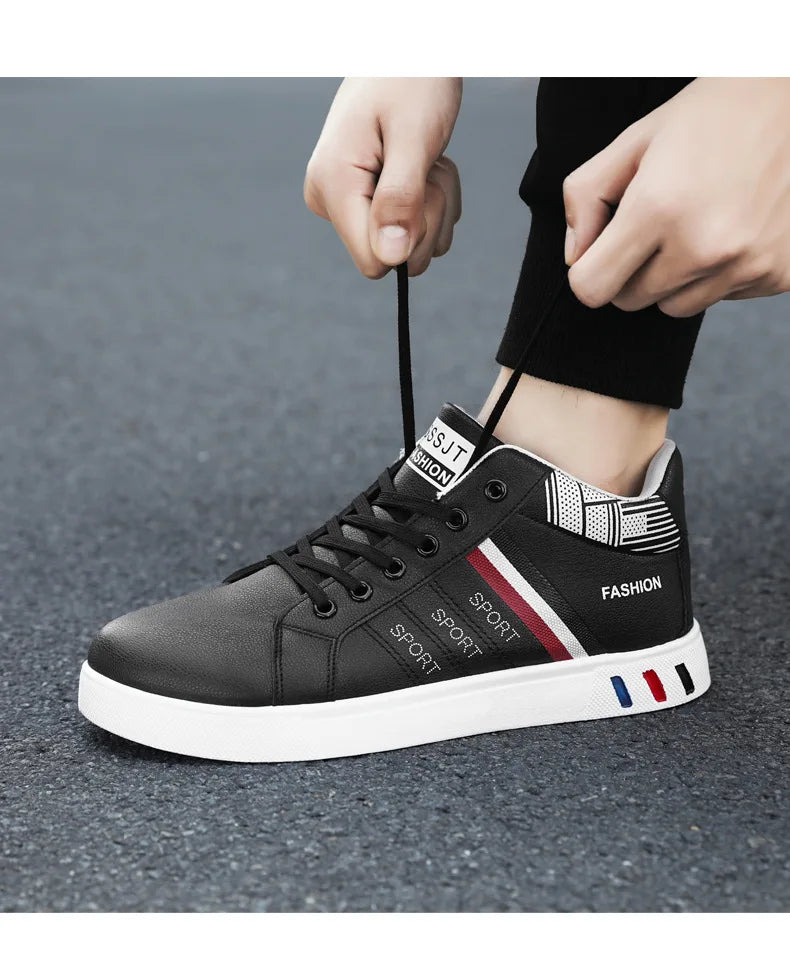 Men's Boots Spring Autumn Men High Top Ankle Boots White Breathable Men's Casual Shoes for Men Sneakers Platform New Men's Boots