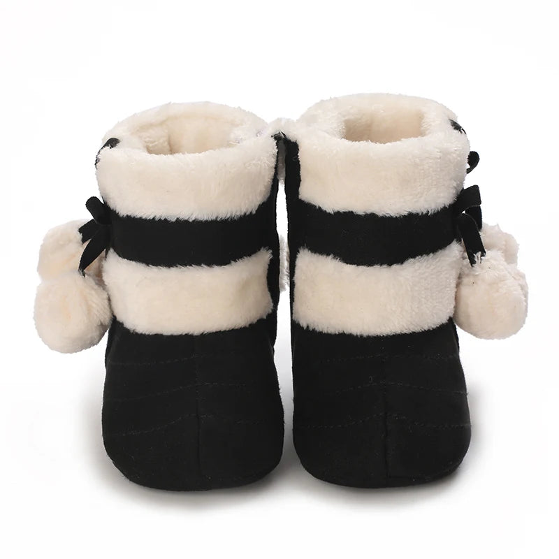 Winter Baby Cotton Shoes for Girls Plush and Thick Insulation Snow Boots Soft Soles Foot Protection Walking Shoes
