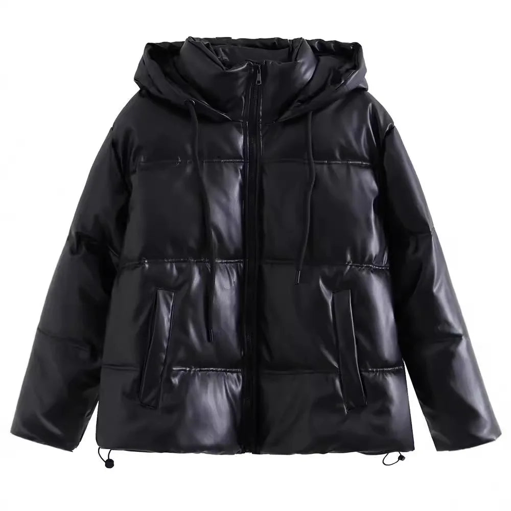 Women's Winter Cold Coat Promotion Women Elegant Hooded Anorak Cotton Jacket Warm Parkas Overcoat Female Black White Clothing