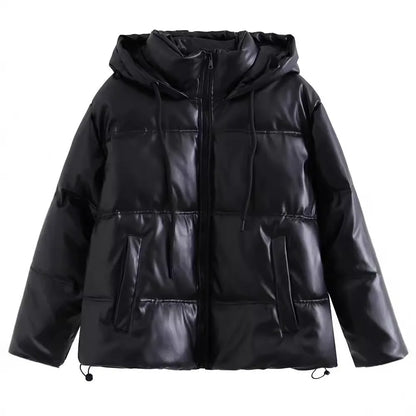 Women's Winter Cold Coat Promotion Women Elegant Hooded Anorak Cotton Jacket Warm Parkas Overcoat Female Black White Clothing