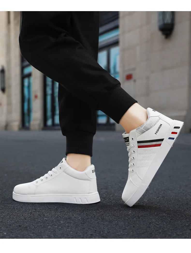 Men's Boots Spring Autumn Men High Top Ankle Boots White Breathable Men's Casual Shoes for Men Sneakers Platform New Men's Boots