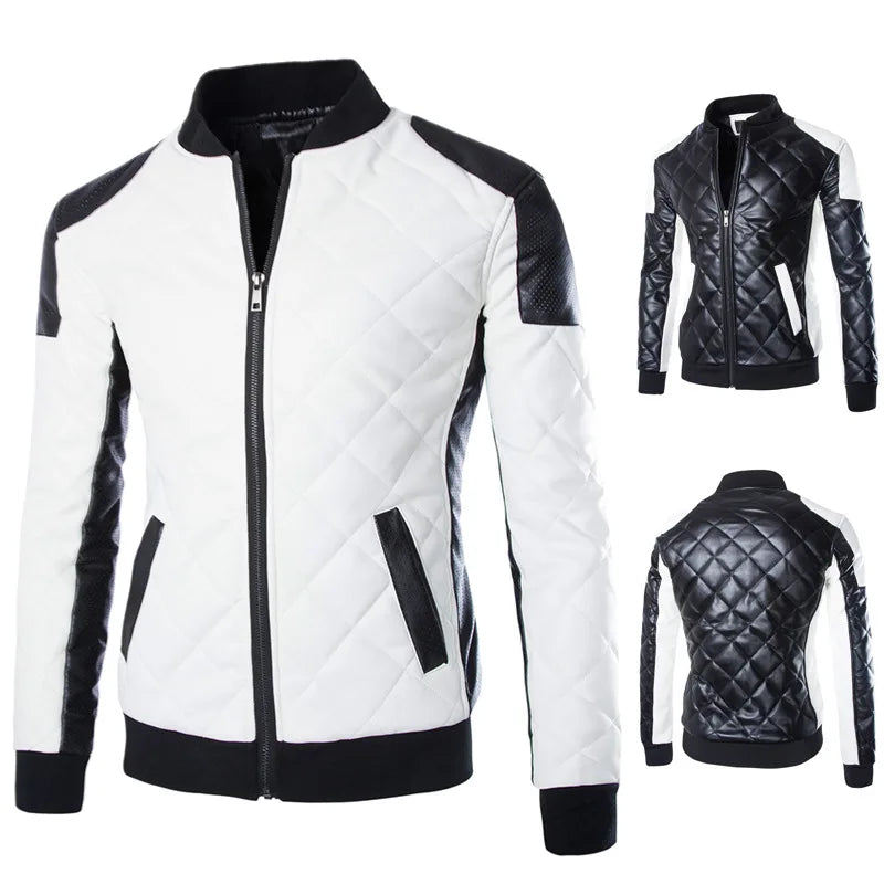 Men Leather Coat Men Wear Slim Fit Blazer PU Clothes Spring Trend Autumn New Leisure Fashion Fashionable Motorcycle Jacket