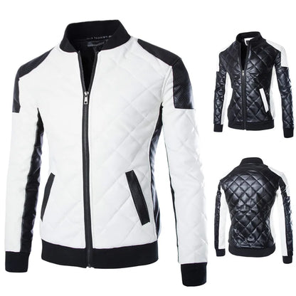 Men Leather Coat Men Wear Slim Fit Blazer PU Clothes Spring Trend Autumn New Leisure Fashion Fashionable Motorcycle Jacket