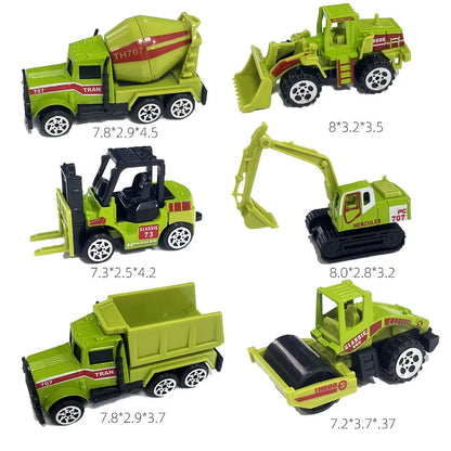 Children Educational Toys Simulation Sliding Alloy Mini Engineering Car Excavator Bulldozer Roller Dumper Boy Birthday Gift