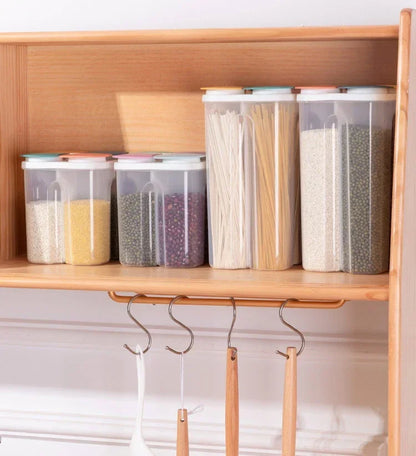 Upgrade Model Kitchen Cereals Storage Box Plastic 4 Grids Cereals Sealed Jar Food Container Moisture-proof Grain Tank