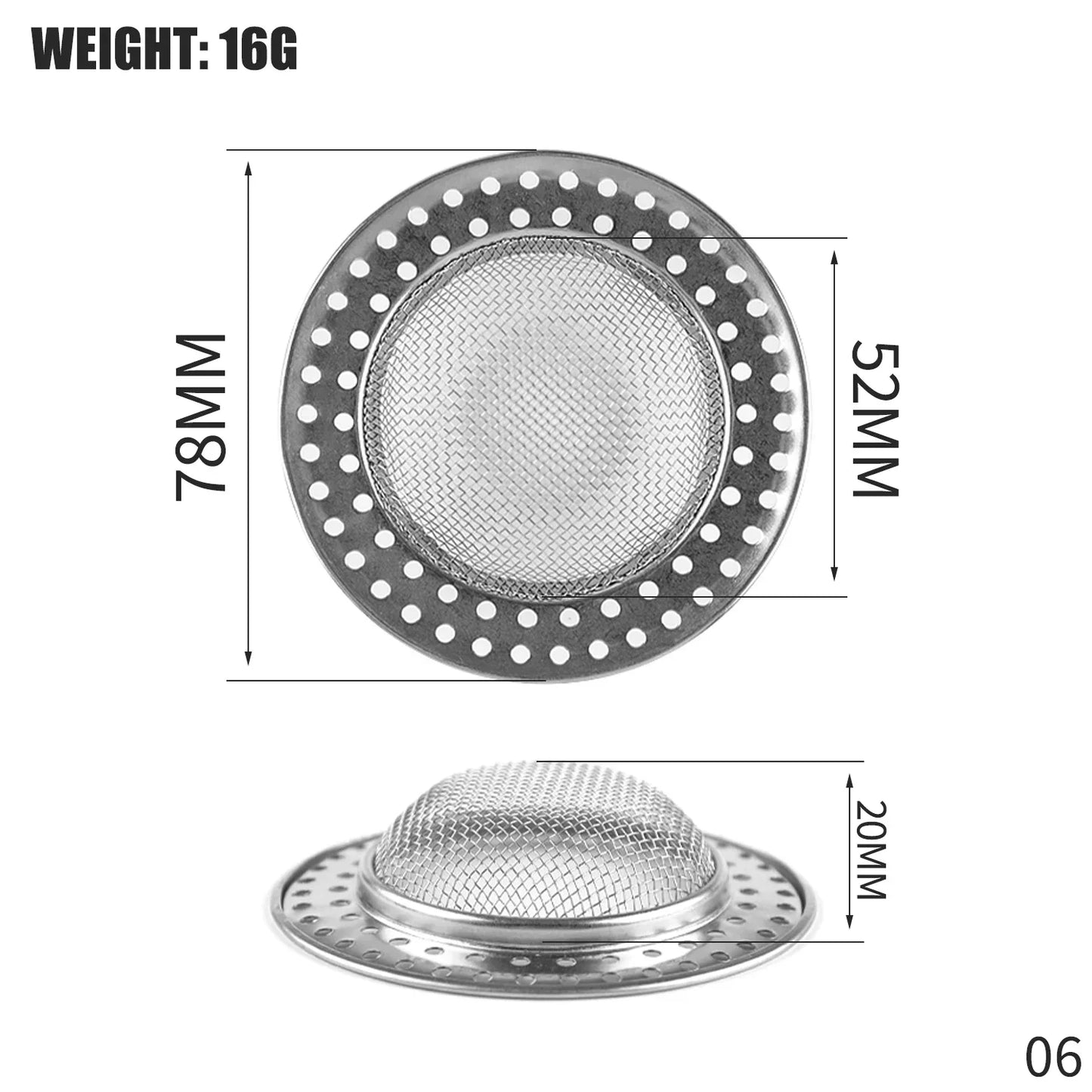 Hair Catcher Stopper Stainless Steel Bathtub Shower Drain Hole Filter Trap Metal Wire Sink Strainer Kitchen Bathroom Accessories