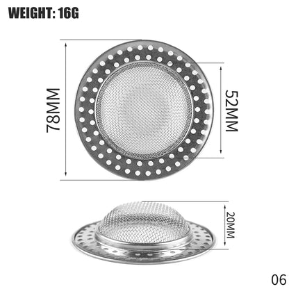 Hair Catcher Stopper Stainless Steel Bathtub Shower Drain Hole Filter Trap Metal Wire Sink Strainer Kitchen Bathroom Accessories
