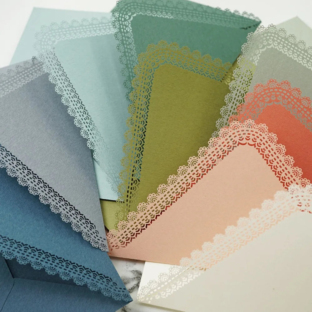 1PC Vintage Western Envelopes Kawaii Hollow Lace Letter Pads Bag Wedding Party Invitation Cards Cover Envelopes for Letter Pads