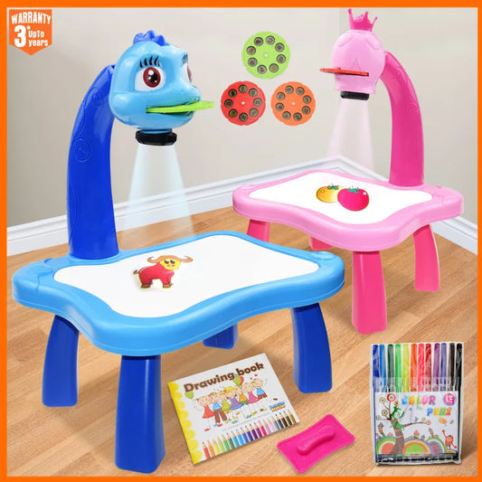 Children's Projector Art Painting Toy Table Children's Drawing Board Desk Arts Crafts Education Drawing-learning Tools Girl Toys