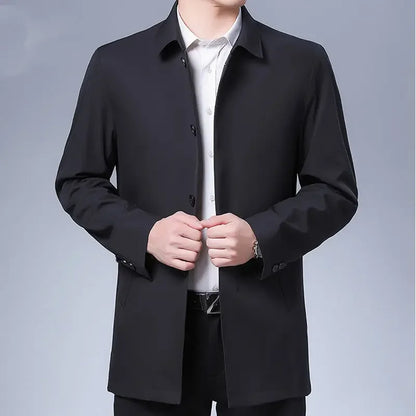Men Coats Brand Top Quality Spring Men's Trench Coat Solid Color Mid-length Jacket male Casual Business Windbreak Jackets
