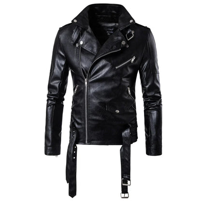 Men Outdoor Sport Leather Jacket Motorcycle Cool Coat Jacket Men Lapel Leather Jackets Mens Fashion Clothing Real Leather Coat
