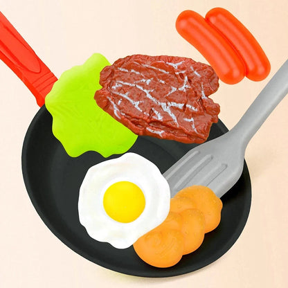 Children Imitate Kitchen Food Toys Birthday Cake Egg Tower Cooking Utensils Steak Fried Eggs Hot Dogs House Games Holiday Gifts