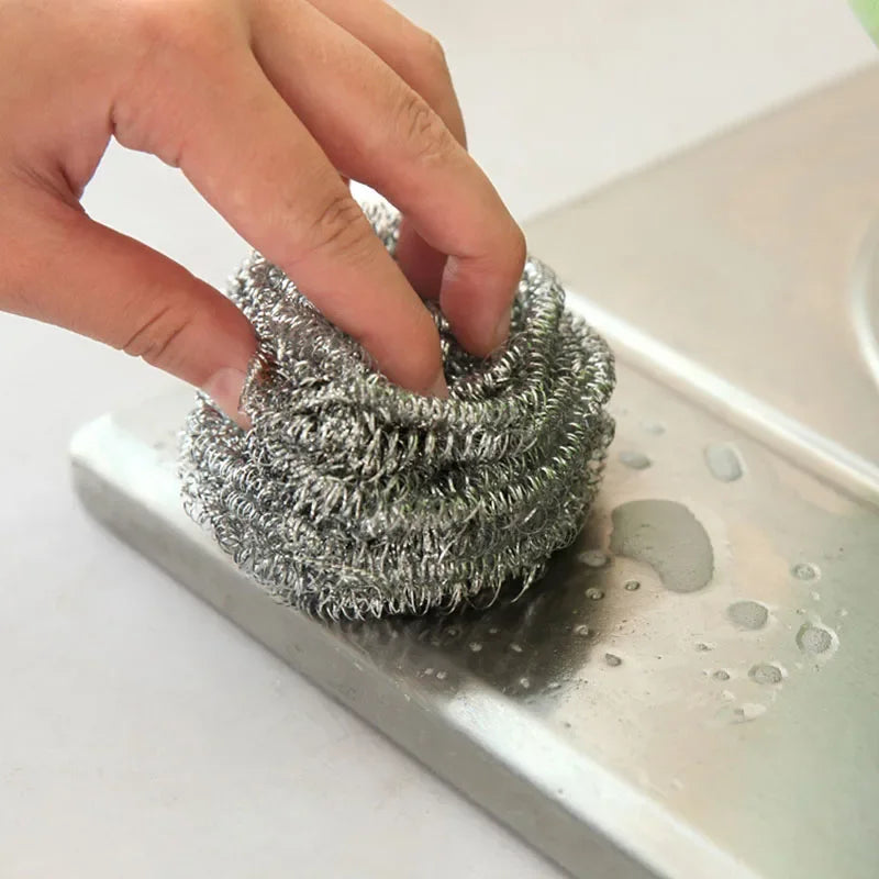 Stainless Steel Cleaning Ball Brushes Household Cleaning Products Dishwashing Sponges with Wire Kitchen Tools